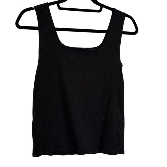 Uniqlo Women's Black Ribbed Sleeveless Tank Top Size M Casual - Picture 2 of 6